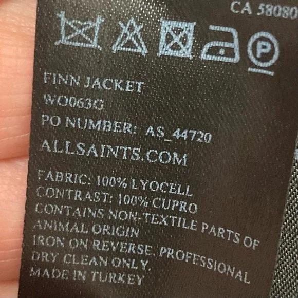 All Saints Finn Jacket women's US 10 UK 14 black long moto trench transitional‎